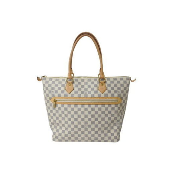 Louis Vuitton Saleya GM tote bag Damier Azur Leather White brown - Picture 1 of 9